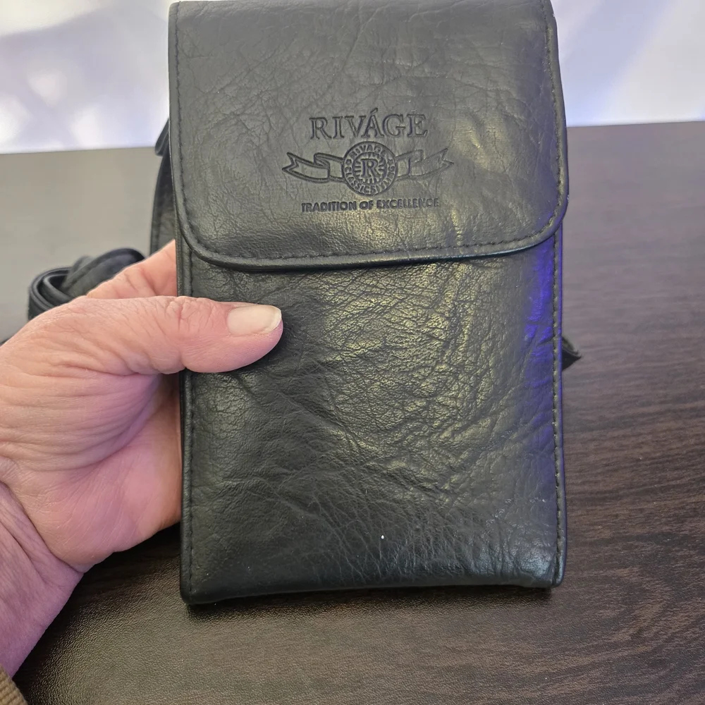 Vintage Black Ruvage Tradition Of Excellence Crossbody Wallet for Men Or Women